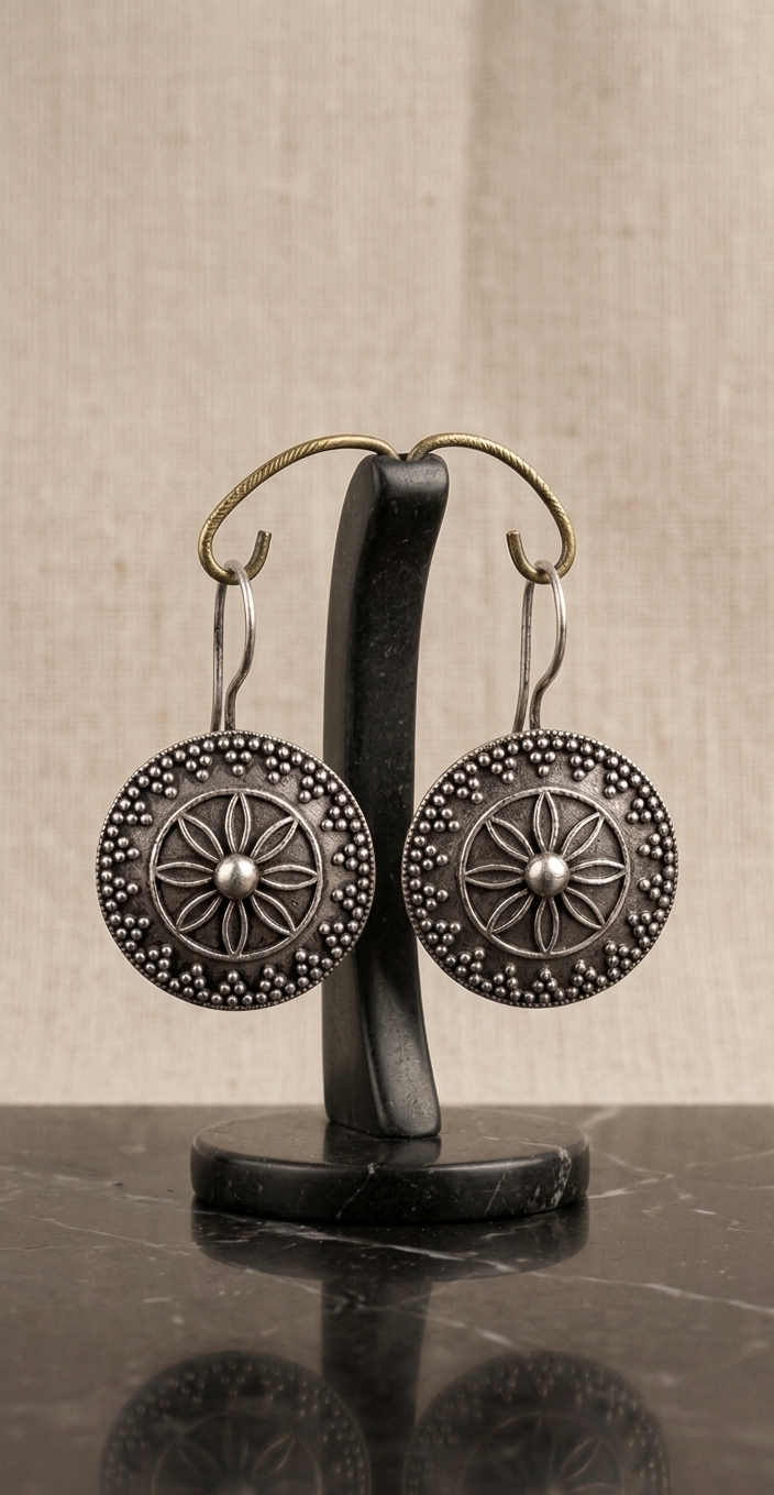 Round hoop earrings