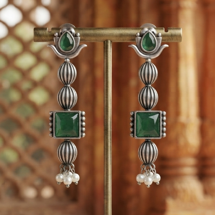 Antique lotus earrings