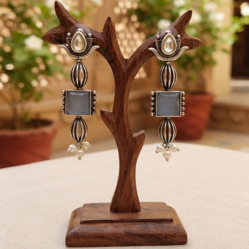 Antique lotus earrings