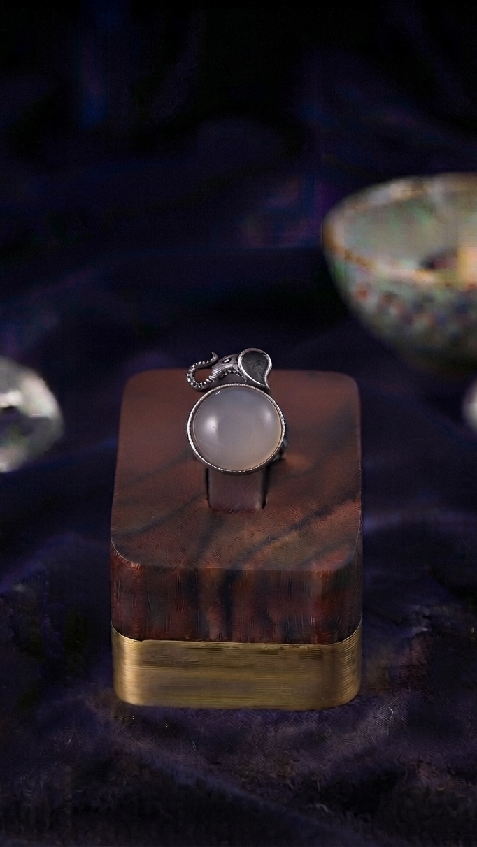 Elephant gray stone ring