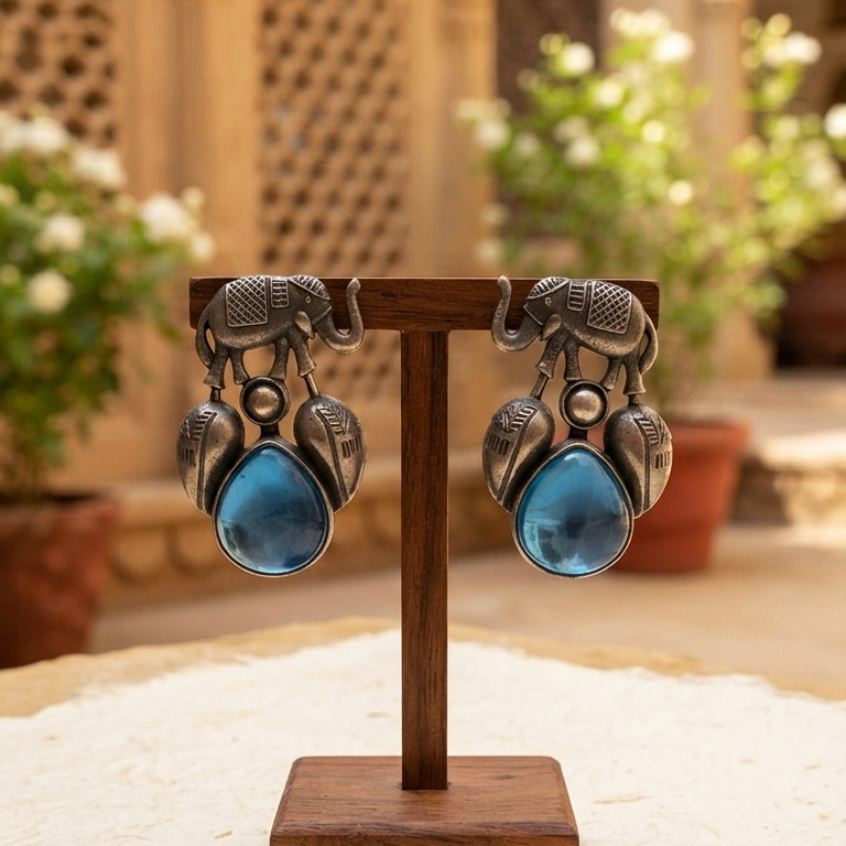 Gajraj Neel Earrings