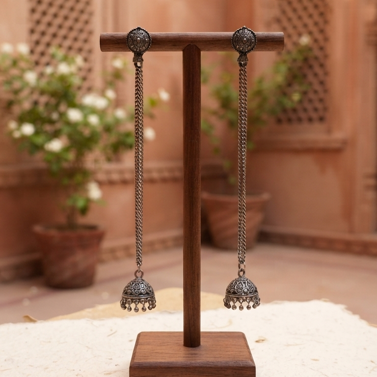 Zariya Jhumka Chain Earrings