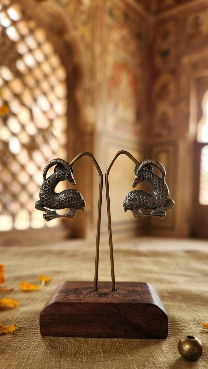 Sitting peacock earrings