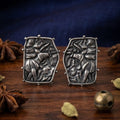 Hexagonal silver textured studs