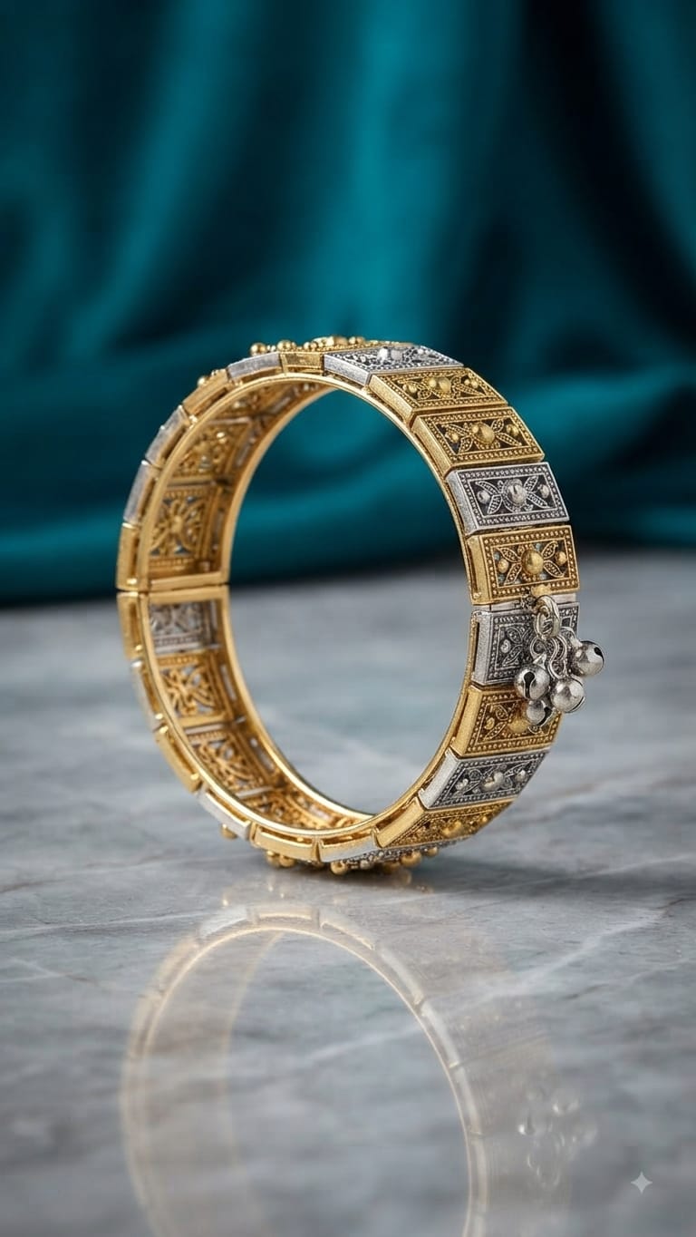 Gold & silver tone kada