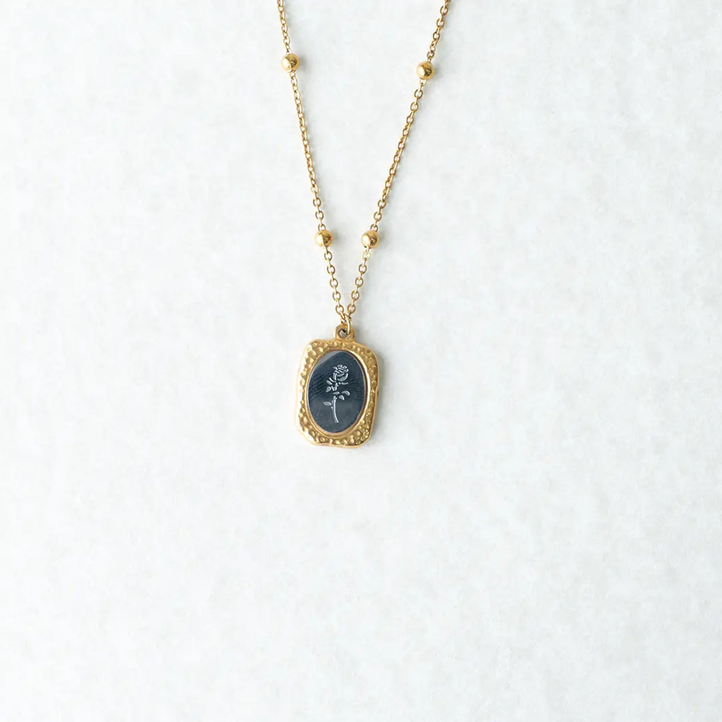 Vintage Classic Magic Mirror Rose Pendant