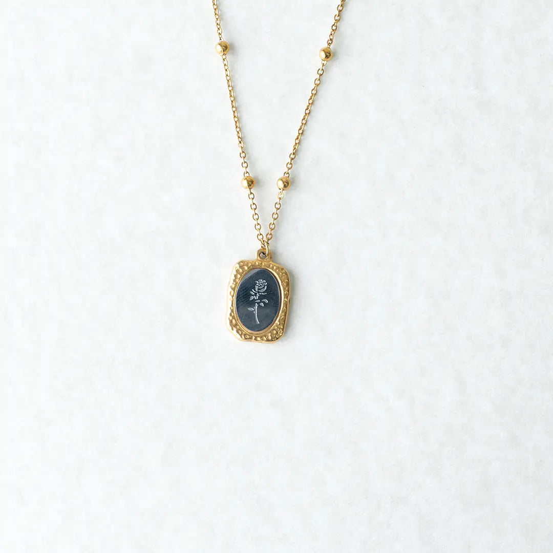 Vintage Classic Magic Mirror Rose Pendant