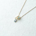 Minimalist Bule Enamel & CZ Drop Charm Pendant