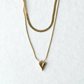 Double Layard Heart Chain Pendant