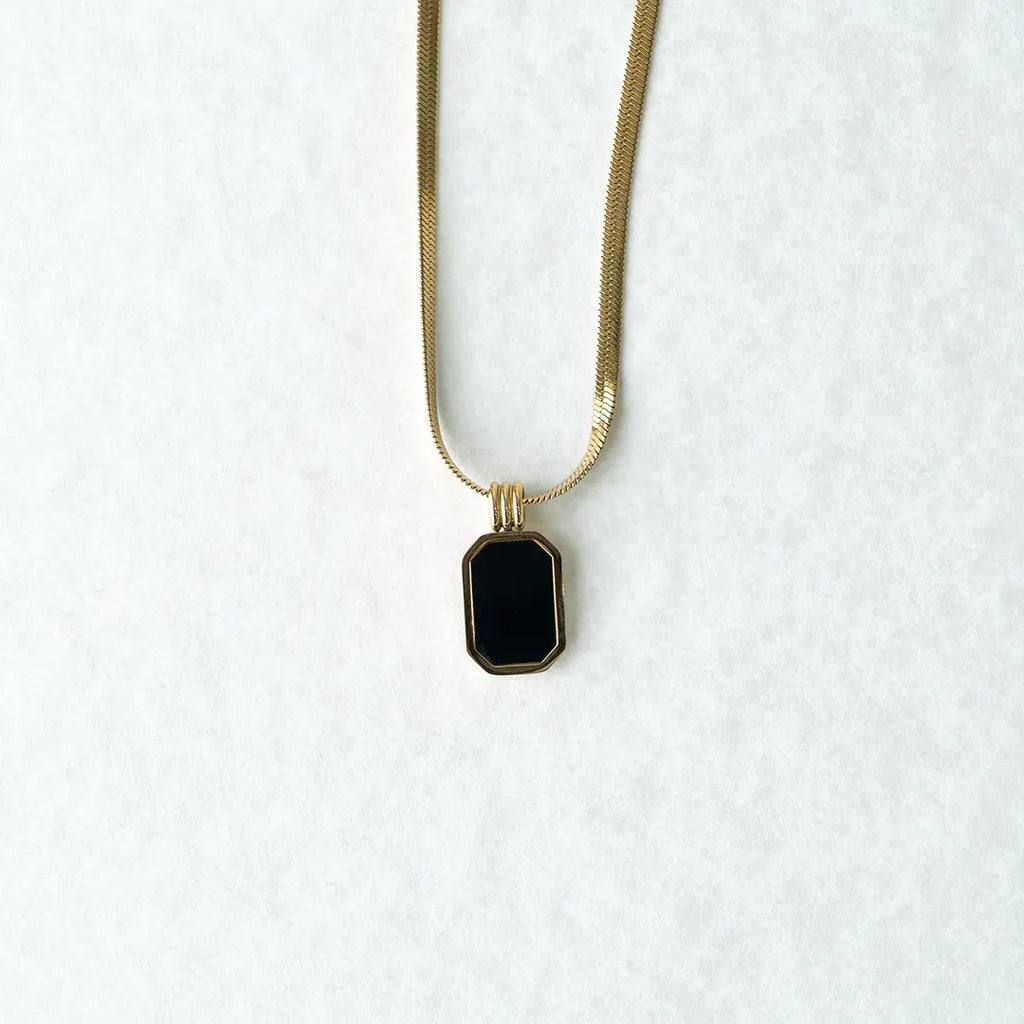 Black Enamel Pendant