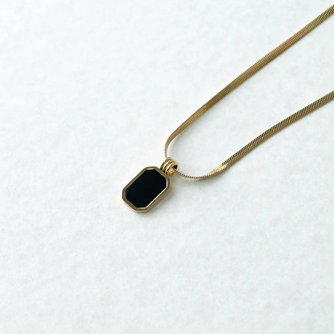 Black Enamel Pendant