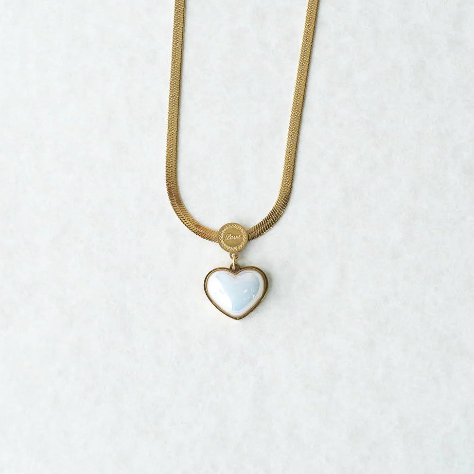 Pearl White Heart Pendant