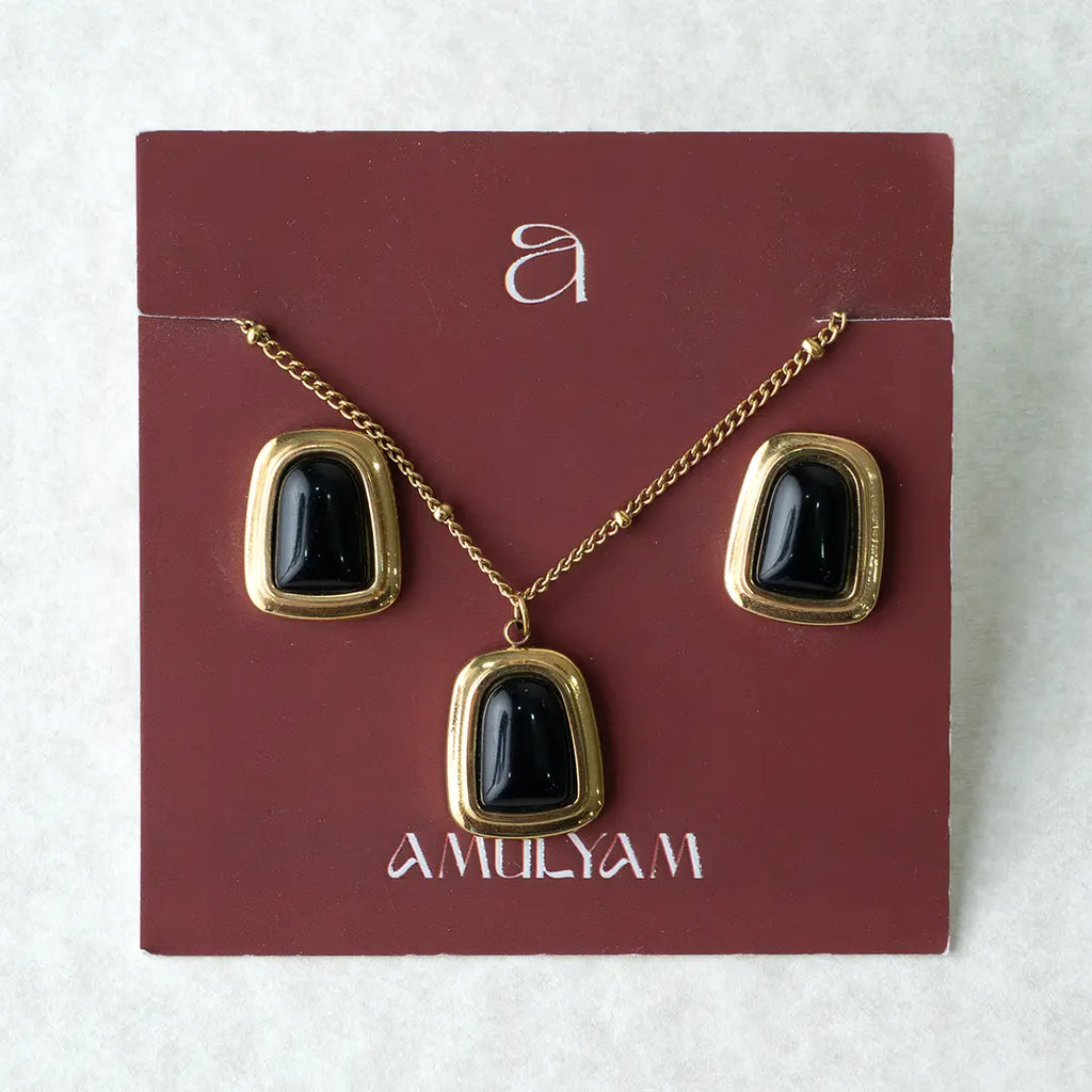 Black Gem Stone Set