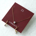 Solitaire Stone & Matching Hoop Earrings