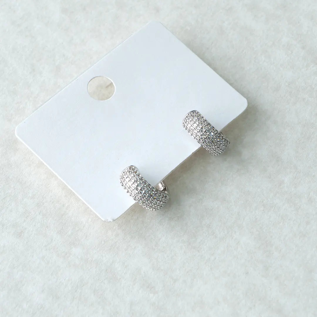 Huggie Hoop Earrings Silver