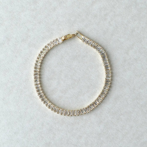 Baguette-Cut Diamond Tennis Bracelet