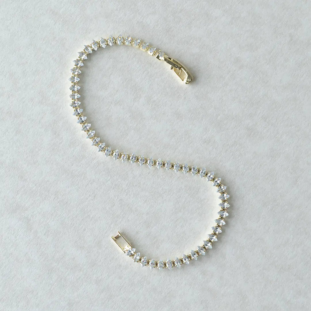 Marquise-Cut Diamond Tennis Bracelet