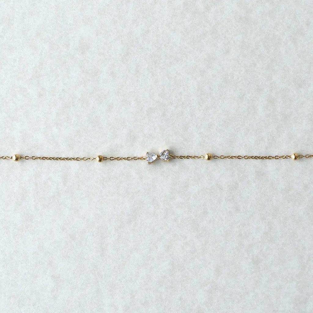 Dainty Crystal Bow Bracelet