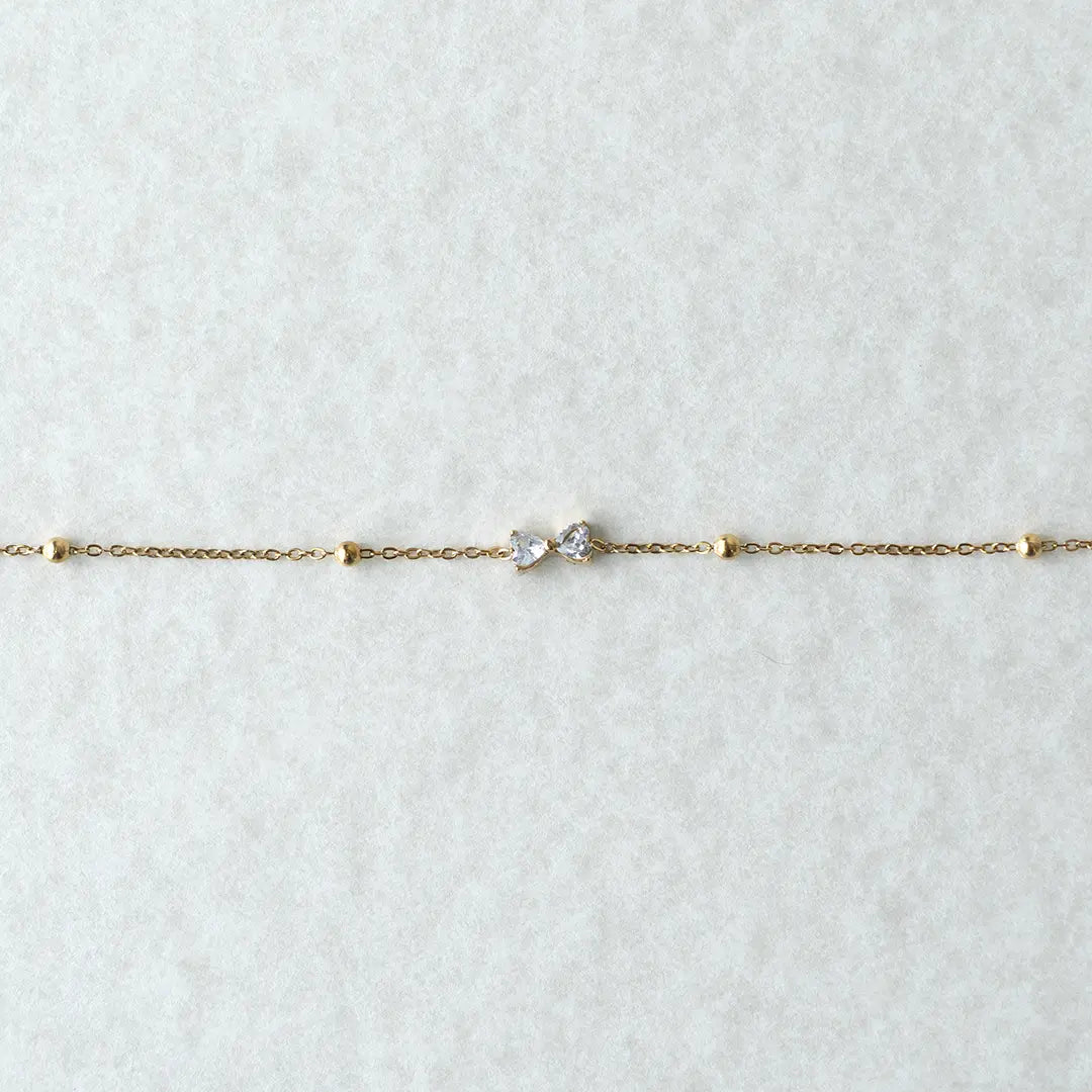 Dainty Crystal Bow Bracelet