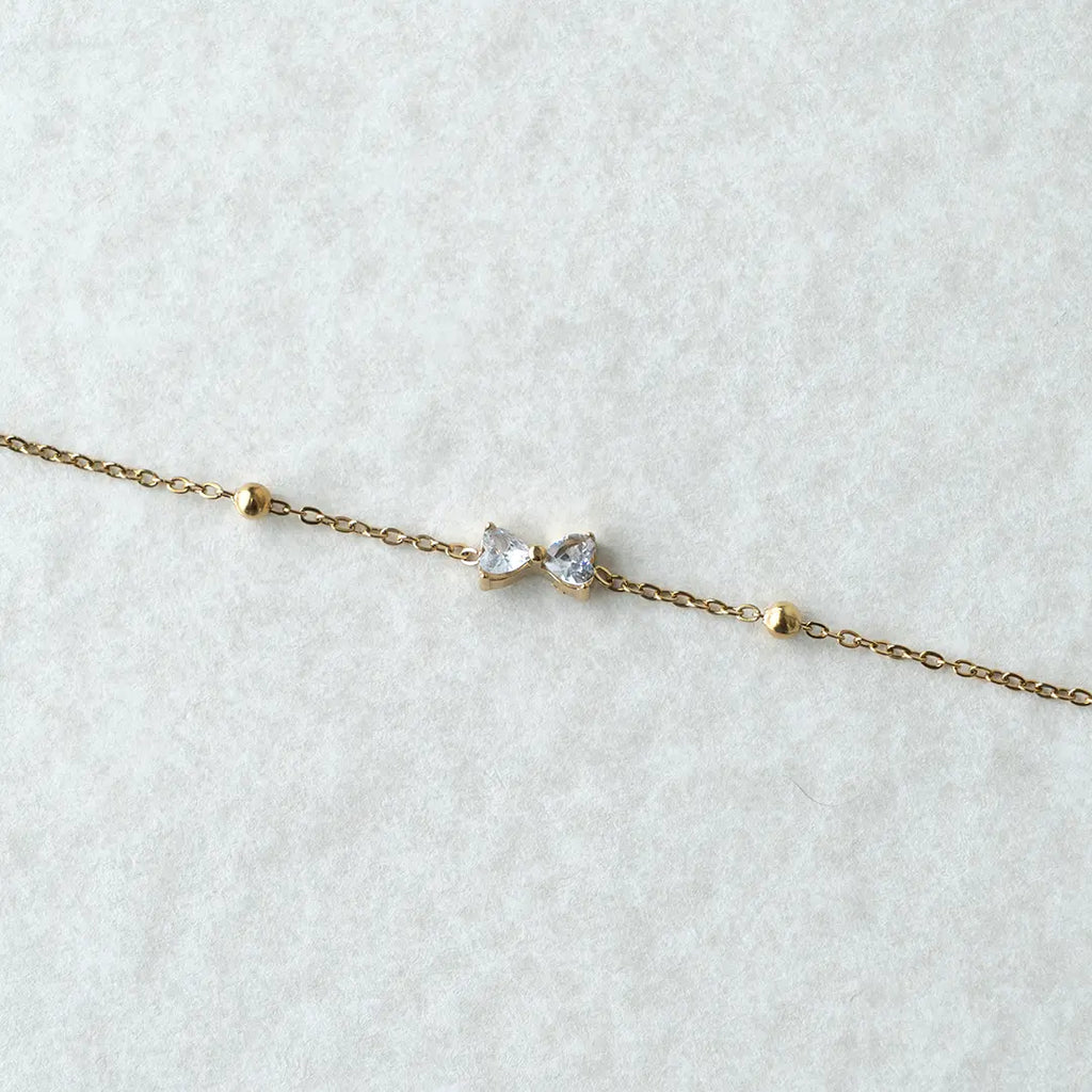Dainty Crystal Bow Bracelet