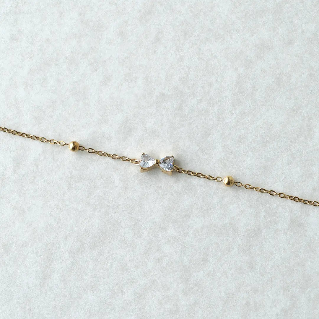 Dainty Crystal Bow Bracelet