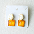 Amber Glow Square Hoop Earrings