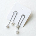 White Pearl U-shaped Drop Earrings
