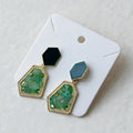 Luxury Emerald Green Geometric Drop Earrings