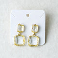 Square Crystal Drop Earrings
