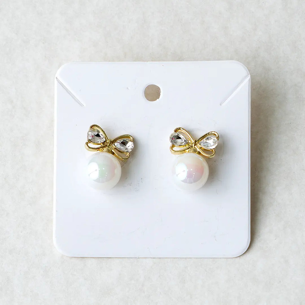 Stylish Pearl Bow Korean Earrings