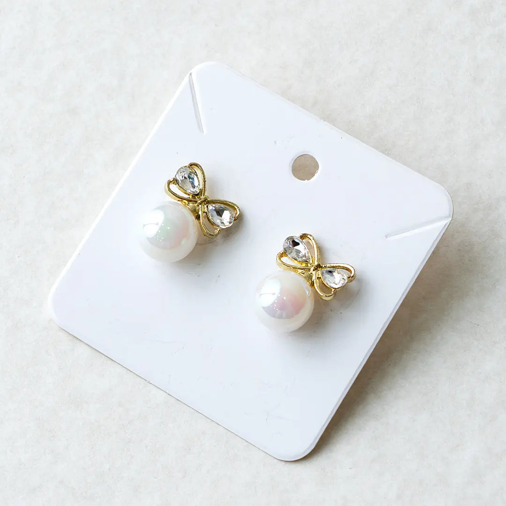 Stylish Pearl Bow Korean Earrings