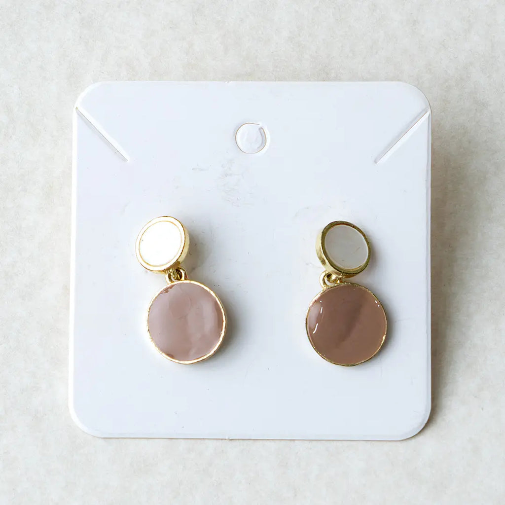 Beautiful Shiny Double Button Earrings