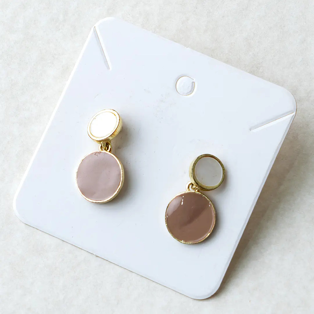 Beautiful Shiny Double Button Earrings