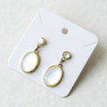 Moonlit Veil Oval Drop Earrings