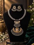 Dual tone kundan necklace