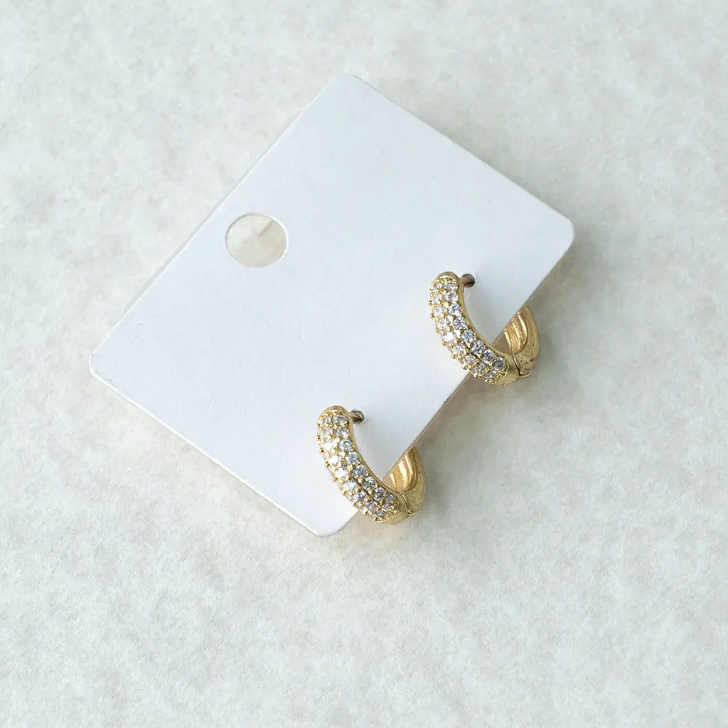 Cubic Zirconia Fancy Hoop Earrings