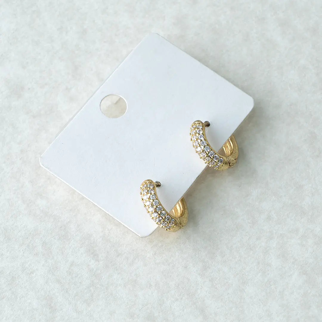Cubic Zirconia Fancy Hoop Earrings