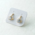 Crystal Solitaire Back Hoop Earrings
