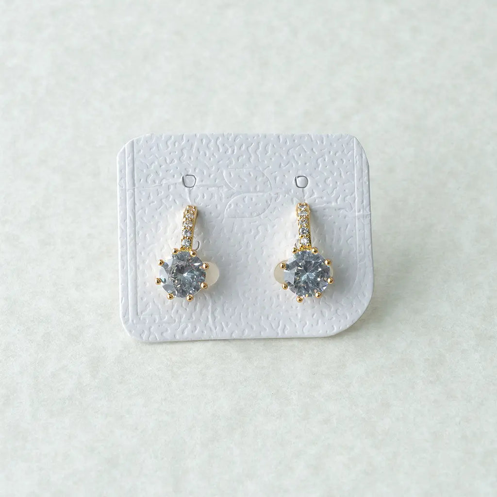Crystal Solitaire Back Hoop Earrings